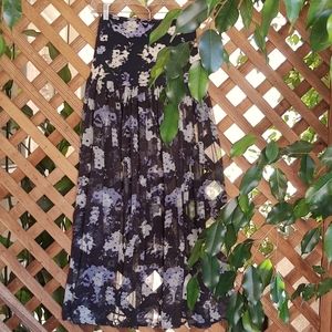 Intimately Free People Floral Print Sheer Maxi Skirt Cotton Spandex Waistband Sm